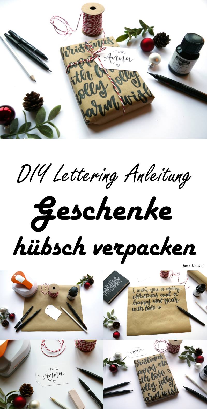 DIY Lettering: Eine Anleitung, wie du deine Geschenke mit Handlettering hübsch verpacken kannst. Lettering Idee für Geschenke.