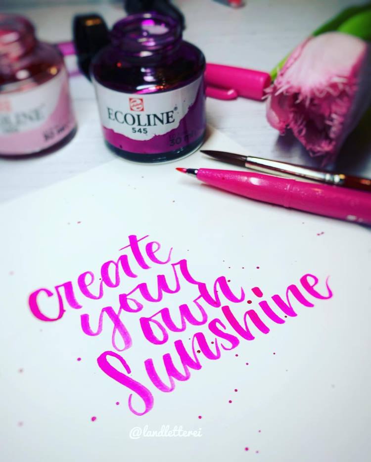 pinkes Brushlettering: create your own sunshine