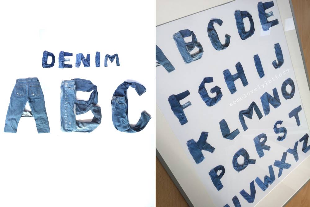 Denim ABC - Lettering mit Jeanshosen Alphabet