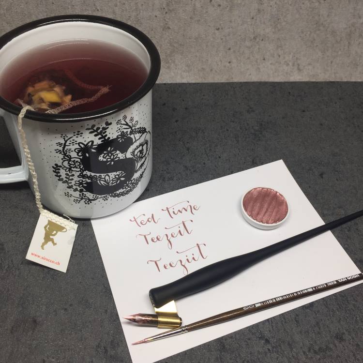 teatime - Kalligrafie in verschiedenen Sprachen Teezeit