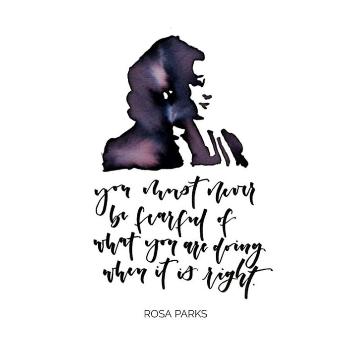 Handlettering mit einem Zitat von Rosa Parks