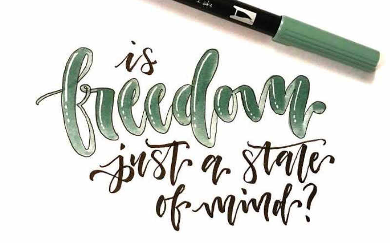 Handlettering mit plastischen Buchstaben - is freedom just a state of mind?