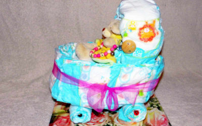 Windeltorte mal anders: Ein Windelkinderwagen