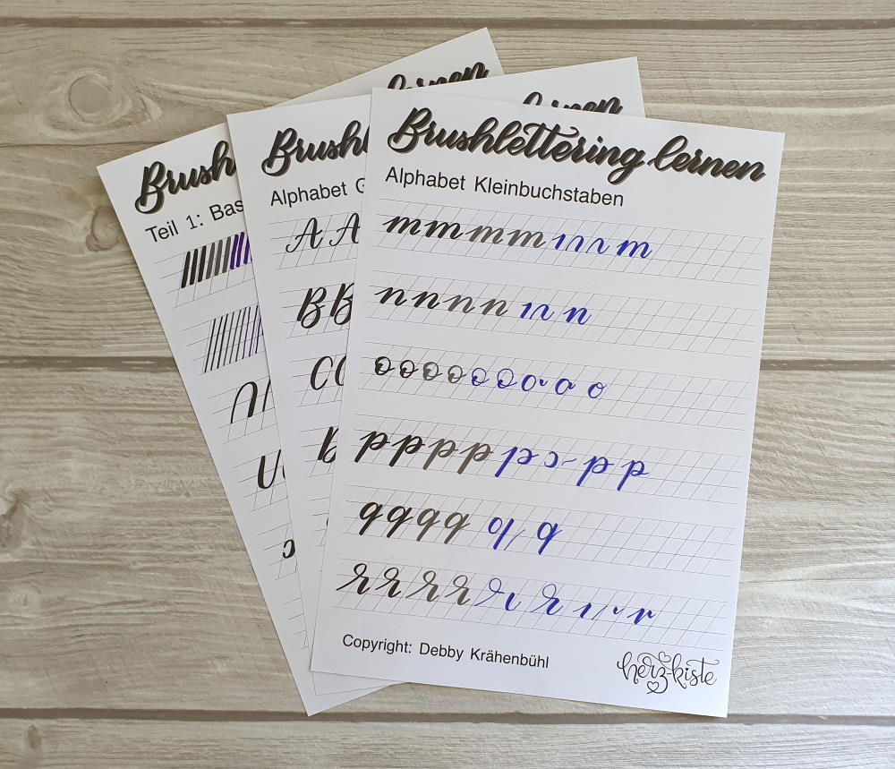Brush Lettering Lernen für Anfänger Übungsblätter