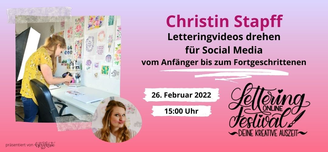 Lettering Online-Festival: Christin Stapff mit einem Tutorial wie du Letteringvideos für Social Media drehst