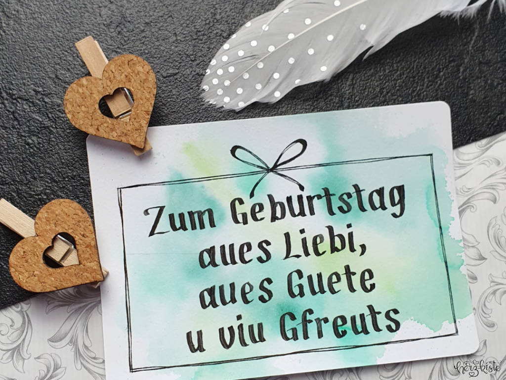 Berndeutsche Geburtstagskarte mit Lettering