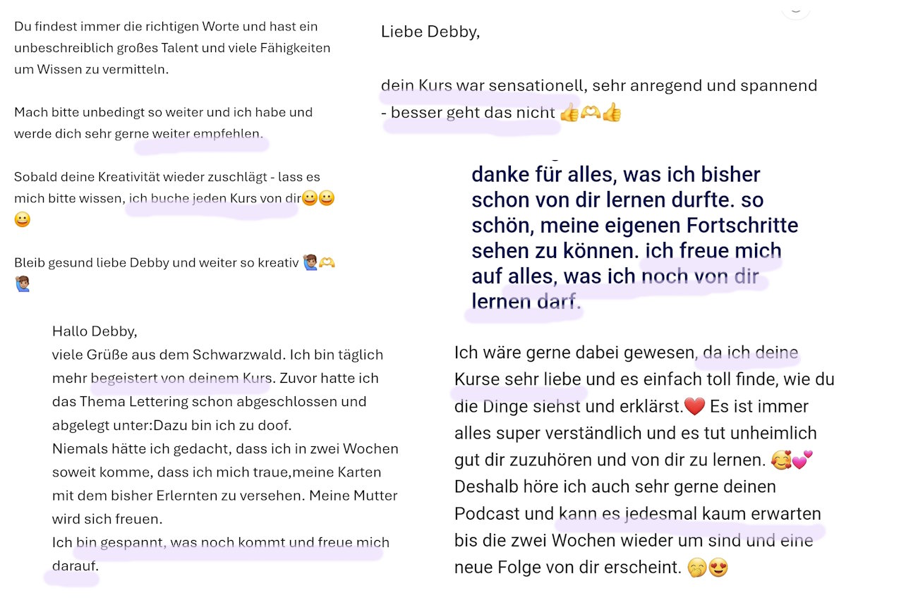 kurs-rückmeldungen-testimonials Rückmeldungen zu Kursen von Debby